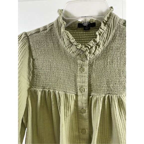 J Crew Olive Green Blouse Size S - Picture 3 of 8